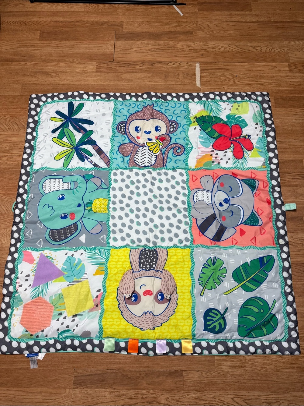 Baby Activity Play Mat with Jungle Animal Designs - Multicolor